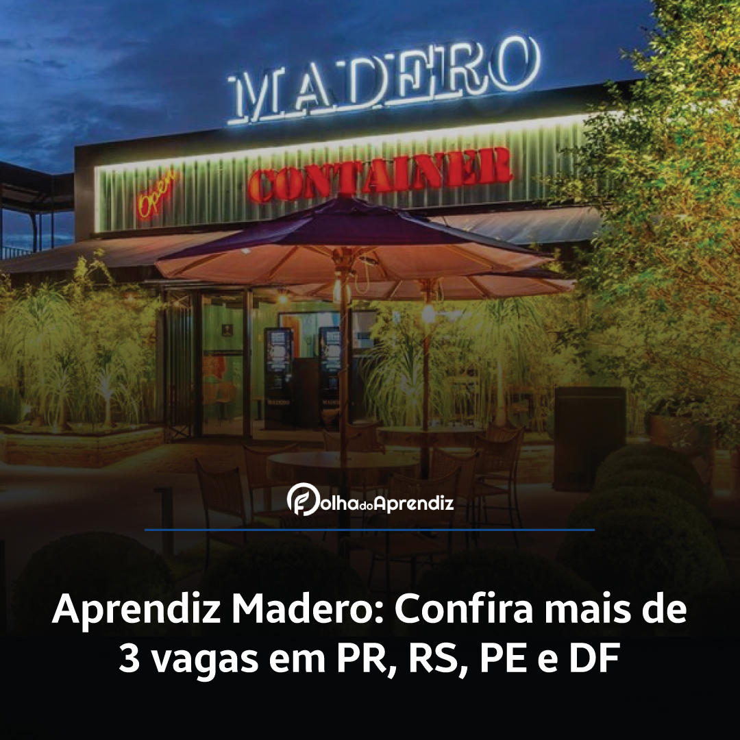 Vaga Jovem Aprendiz Madero