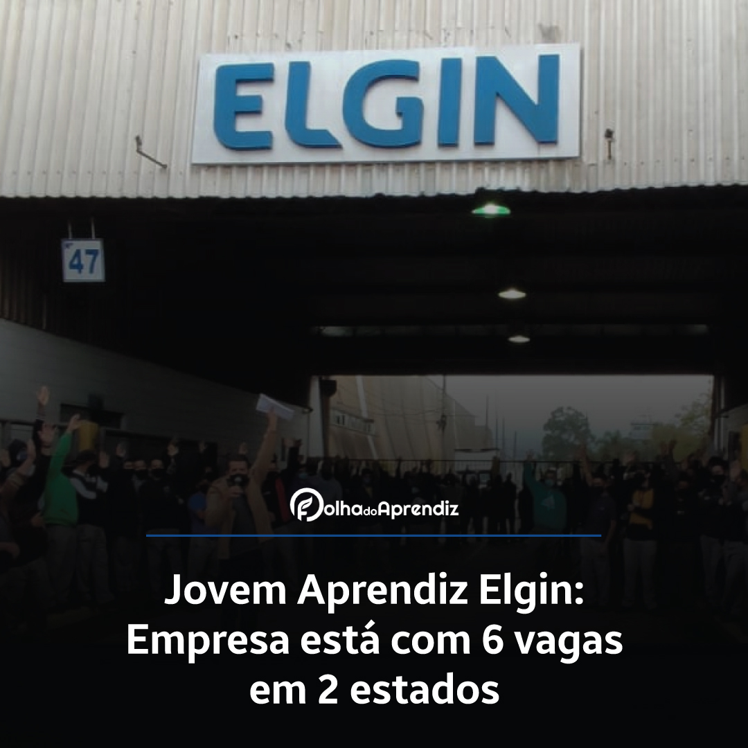 Jovem Aprendiz Elgin: Empresa está com 6 vagas em 2 estados